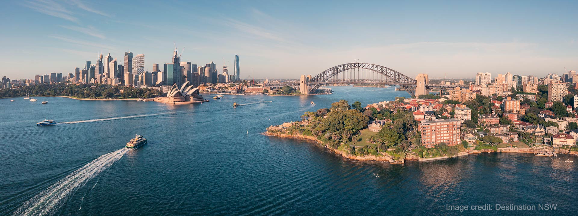 Scenic views of Sydney Harbour from Kirribilli, Sydney.